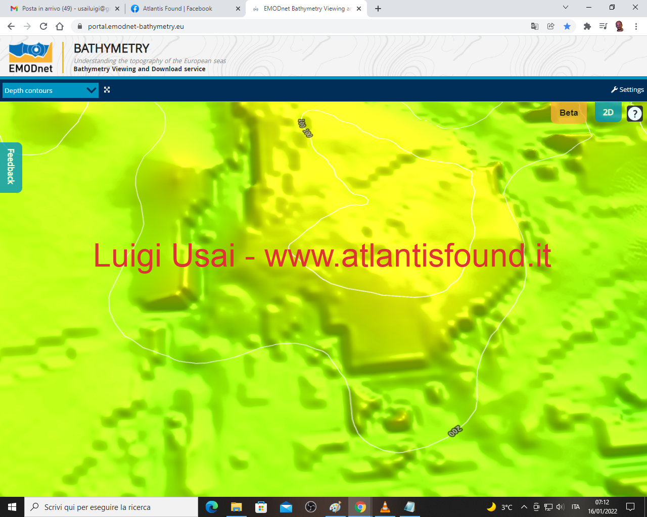 The Pillars of Hercules, submerged in the Birsa Bank seamount in the Strait of Sicily